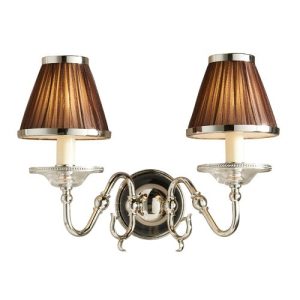 ENDON INTERIORS 1900 TILBURG NICKEL TWIN WALL & CHOCOLATE SHADES