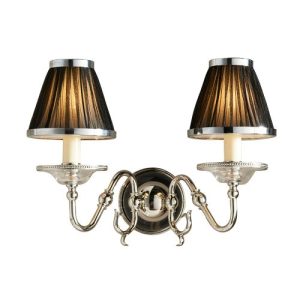 ENDON INTERIORS 1900 TILBURG NICKEL TWIN WALL & BLACK SHADES