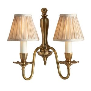 ENDON ASQUITH TWIN WALL & BEIGE SHADES