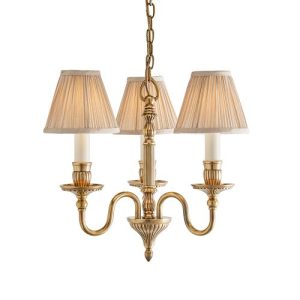 ENDON INTERIORS 1900 FITZROY 3LT PENDANT & BEIGE SHADES