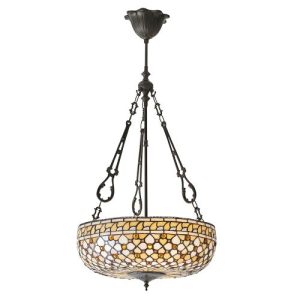 ENDON TIFFANY MILLE FEUX LARGE INVERTED 3LT PENDANT