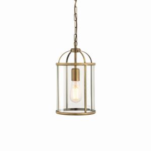 ENDON LAMBETH 1LT LANTERN ANTIQUE BRASS
