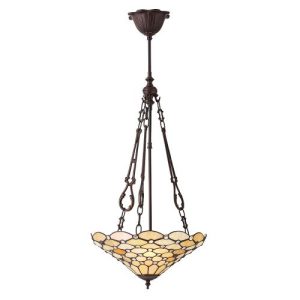 ENDON TIFFANY PEARL MEDIUM INVERTED 3LT PENDANT