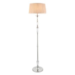 ENDON INTERIORS 1900 POLINA NICKEL FLOOR & BEIGE SHADE