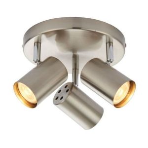 ENDON AREZZO THREE LIGHT PLATE SATIN CHROME