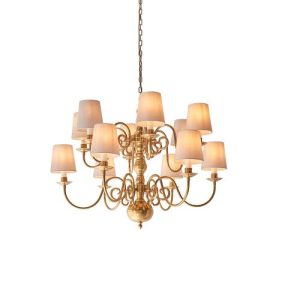 ENDON INTERIORS 1900 CHAMBERLAIN 12LT PENDANT & MARBLE SHADES