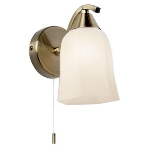 ALONSO 1LT WALL ANTIQUE BRASS & MATT OPAL GLASS