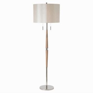 ENDON ALTESSE NIC/WOOD FLOOR LAMP+SHADE