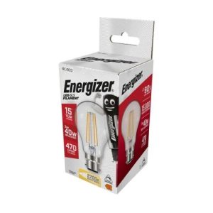ENERGIZER LED FILAMENT GLS BC 4.8W = 40W CL WW DIM
