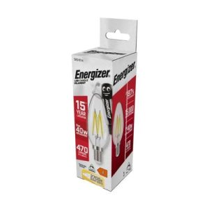 ENERGIZER LED FILAMENT CANDLE SES 5W = 40W CL WW DIM