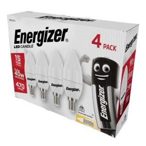 ENERGIZER LED CANDLE 6W=40W=470L SES WW PACK OF 4