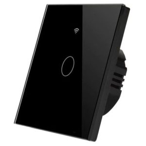 1 GANG SMART LIGHT SWITCH WIFI WALL WIRELESS BLACK TEMPERED GLASS TOUCH SCREEN SWITCH