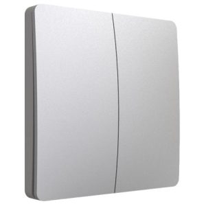 2 GANG WIRELESS KINETIC SWITCH DIMMABLE OR NON DIMMABLE SILVER BODY