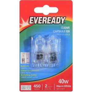 EVEREADY G9 240V 40W CL TWIN BLISTER