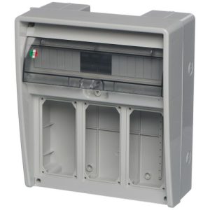 EUROPA IP65 TRIPLE SOCKET ENCLOSURE C/W DINRAIL