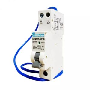 EUROPA 10A A TYPE B-CURVE SINGLE POLE + NEUTRAL RCBO