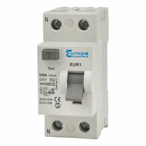 EUROPA UPTO 100A 100mA 2 POLE RCD 30/300MA