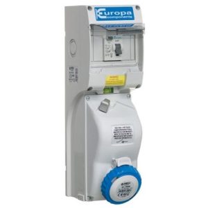 EUROPA 415V 16A 3P+N+E TYPE A 25A 30MA RCD INTERLOCKED VERTICAL SOCKET