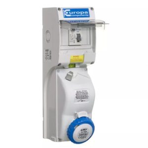 EUROPA 32A 2P+E 240V RCD INTERLOCKED SWITCHED SOCKET