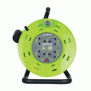 STATUS 20M 13A 4-SKT METAL FRAME REEL