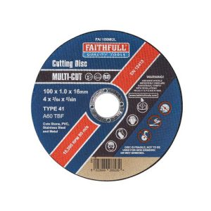 FAITHFULL MULTI-PURPOSE CUTTING DISC 100MM PK10