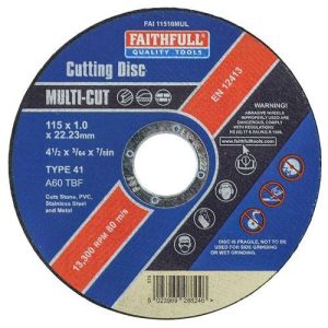 FAITHFULL 115X1.0X22 CUT OFF WHEEL (10)