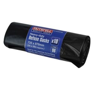 FAITHFULL HD BLACK REFUSE SACKS (10)