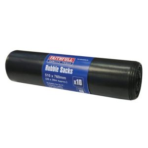 FAITHFULL BLACK RUBBLE SACKS (PK.10)