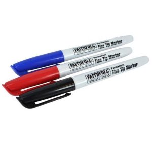 FAITHFULL FIBRE TIP MARKER PEN MIX RED/BLUE/BLK