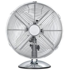 STATUS 12" 3-SPEED PLASTIC BLADE CHROME DESK FAN