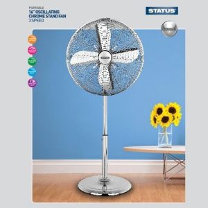 16" CHROME CLEAR BLADE PEDESTAL FAN