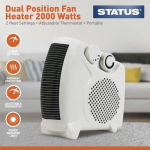STATUS 0321 2KW FAN HEATER + STAT-UP/FLAT