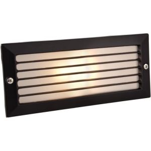 FIRSTLIGHT BRICK LIGHT - WITH LOUVRE BLACK WITH OPAL GLASS