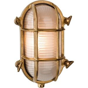 FIRSTLIGHT NAUTIC WALL/FLUSH CEILING FITTING BRASS WITH FROSTED GLASS