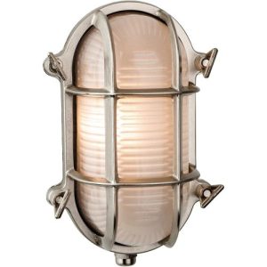 FIRSTLIGHT NAUTIC WALL/FLUSH CEILING FITTING NICKEL WITH FROSTED GLASS
