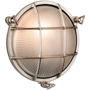 FIRSTLIGHT NAUTIC WALL/FLUSH CEILING FITTING NICKEL WITH FROSTED GLASS