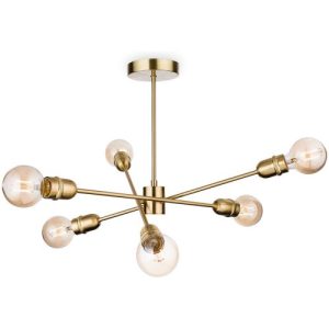 FIRSTLIGHT TRIDENT SEMI FLUSH CEILING FITTING BRUSHED BRASS