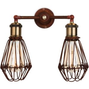 FIRSTLIGHT ARCADE 2 LIGHT WALL RUSTIC BROWN