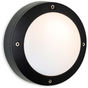 FIRSTLIGHT NOVA WALL LIGHT BLACK WITH WHITE POLYCARBONATE DIFFUSER