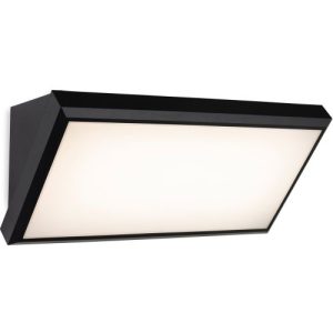 FIRSTLIGHT NITRO LED RESIN WALL LIGHT BLACK WITH WHITE POLYCARBONATE DIFFUSER