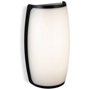 FIRSTLIGHT APOLLO LED RESIN WALL LIGHT BLACK WITH WHITE POLYCARBONATE DIFFUSER