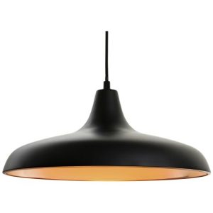 FIRSTLIGHT CURTIS PENDANT MATT BLACK WITH MATT COPPER INSIDE