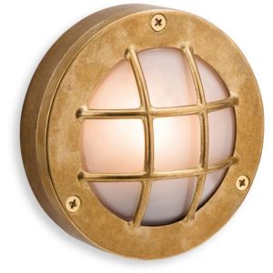 FIRSTLIGHT NAUTIC WALL/FLUSH CEILING FITTING BRASS WITH FROSTED GLASS