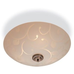 FIRSTLIGHT SADIE SEMI FLUSH CEILING FITTING OPAL GLASS WITH DECORATIVE PATTERN