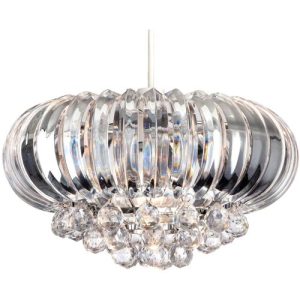 FIRSTLIGHT CROWN EASY-FIT PENDANT CHROME WITH CLEAR ACRYLIC