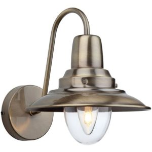 FIRSTLIGHT FISHERMAN WALL LIGHT ANTIQUE BRASS WITH CLEAR GLASS