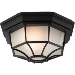 FIRSTLIGHT 6 PANEL LANTERN - FLUSH CEILING FITTING BLACK