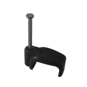 BLACK 10 X 5MM FLAT CABLECLIP TWIN RG65