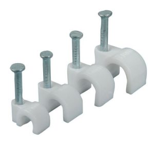 WHITE 9MM ROUND CABLE CLIP