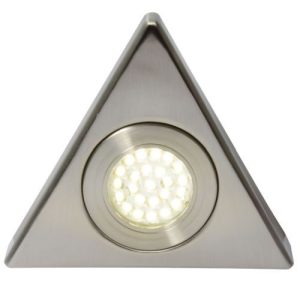 FORUM FONTE 1.5W 4000K LED SATIN CHROME SURFACE TRIANGLE LIGHT